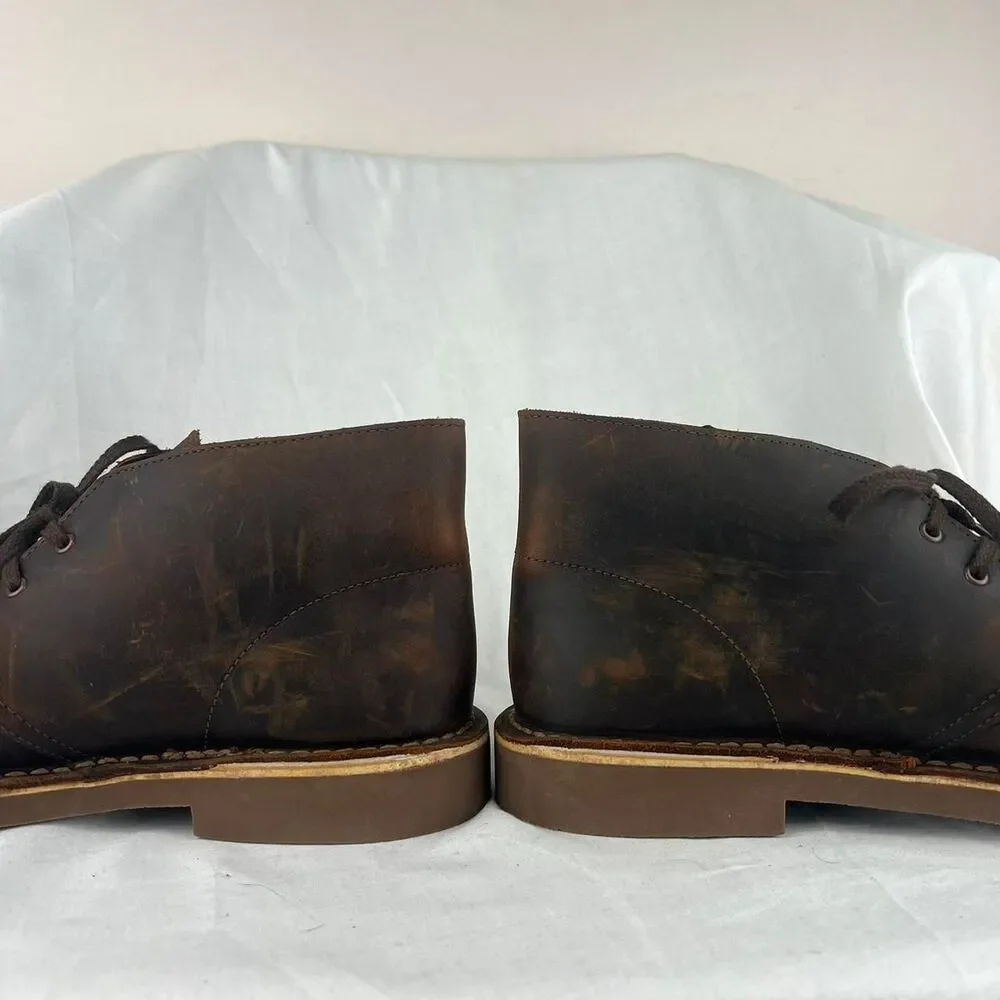 Clarks Bushacre 2 Dark Brown Leather Chukka Boots Lace Up Size 9.5
